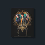 Golden Newt, Tina, and Leta Art Deco Portrait Canvas Print<br><div class="desc">FANTASTIC BEASTS: THE CRIMES OF GRINDELWALD™ | Check out this art nouveau portrait featuring PORPENTINA GOLDSTEIN™,  NEWT SCAMANDER™,  and Leta Lestrange within an ornate circular frame. Get this beautiful graphic on your favourite Zazzle product today!</div>