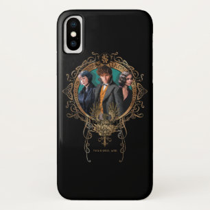 Golden Newt, Tina, and Leta Art Deco Portrait iPhone X Case