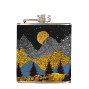 Golden Night Hip Flask