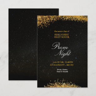 Golden Night of Elegance Prom Invitation
