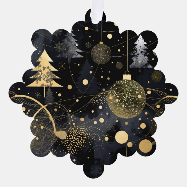 Golden Noir Christmas Ornaments (Front)