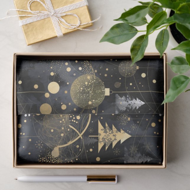 Golden Noir Christmas  Tissue Paper (Gift)