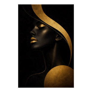 Golden Noir Muse Wall Art Poster 
