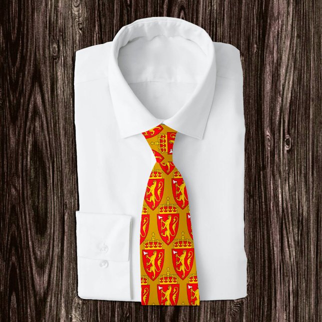 Golden Norway Emblem fashion Tie, Norwegian Flag Tie (Creator Uploaded)