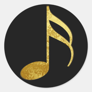 golden note classic round sticker