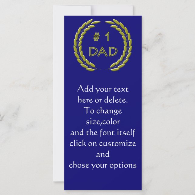 Golden Number 1 Dad Bookmark Template (Front)