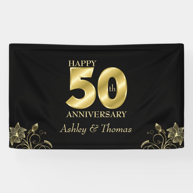 Golden Numbers Anniversary Banner (Horizontal)