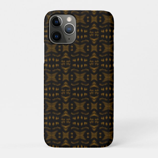 Golden Obsidian Tribal Ikat Pattern Case-Mate iPhone Case (Back)