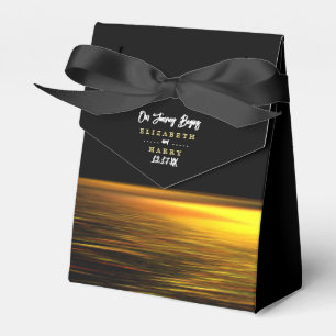 Golden Ocean, Elegant Beach Wedding Favour Box