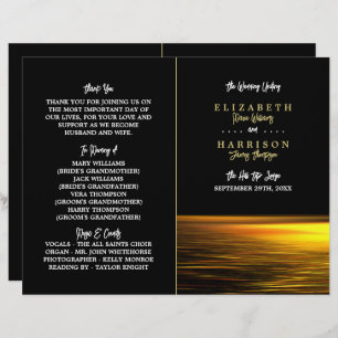 Golden Ocean, Elegant Beach Wedding Programme