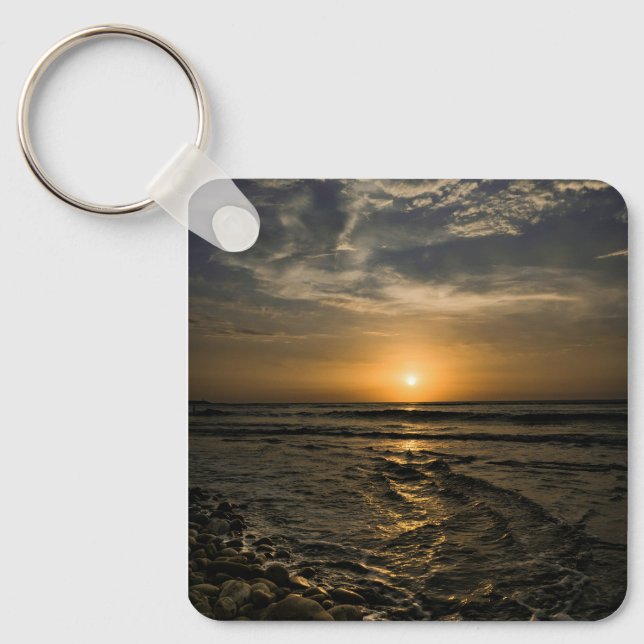 Golden Ocean Sunset Keychain (Front)