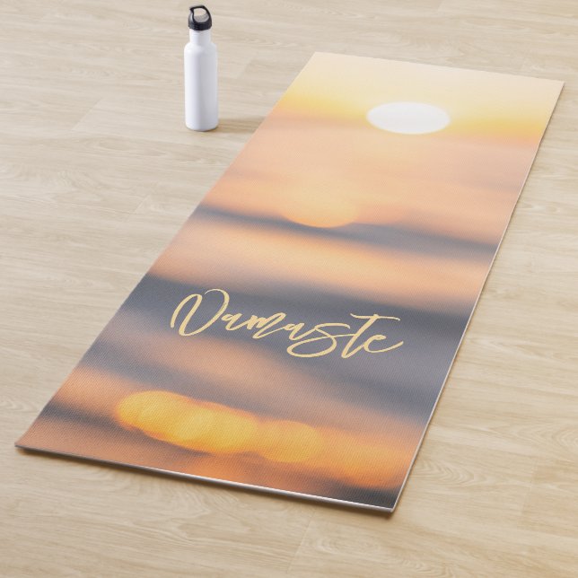 Golden Ocean Sunset Namaste Personalised Yoga Mat (In Situ)