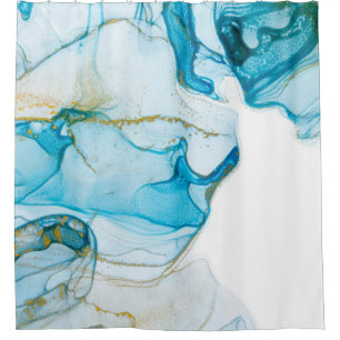 Golden ocean waves. Rich bright abstract picture.  Shower Curtain