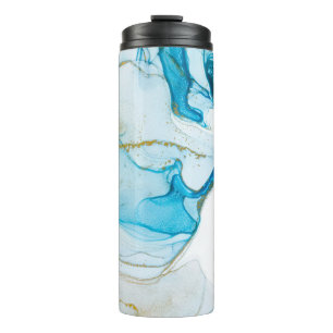 Golden ocean waves. Rich bright abstract picture. Thermal Tumbler