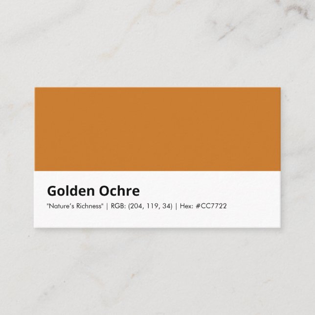 Golden Ochre | "Nature’s Richness" Business Card (Front)