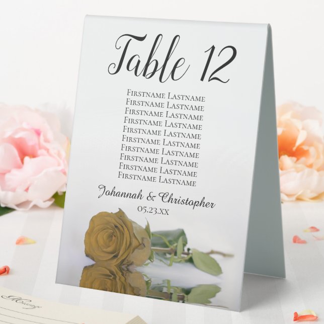 Golden Ochre Rose Wedding Seating Chart Number (In SItu (Wedding))