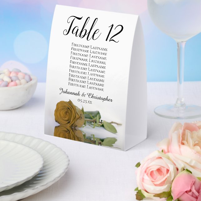 Golden Ochre Rose Wedding Seating Chart Number (Insitu(Wedding))
