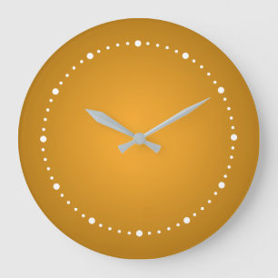 Golden Ochre Warm Tones Cheerful Large Clock