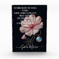 Golden October Poem with Cosmos and Opal Glow