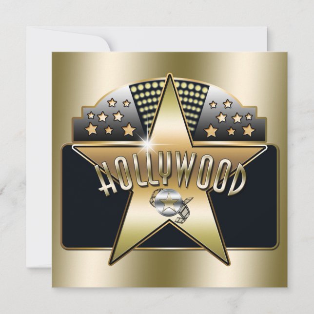 Golden Old Hollywood Typography Retro Invitation (Front)