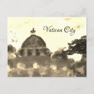 Golden Old Vatican City Painting Postcard