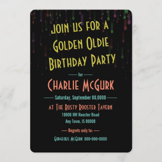 Golden Oldie Birthday Party Invitation