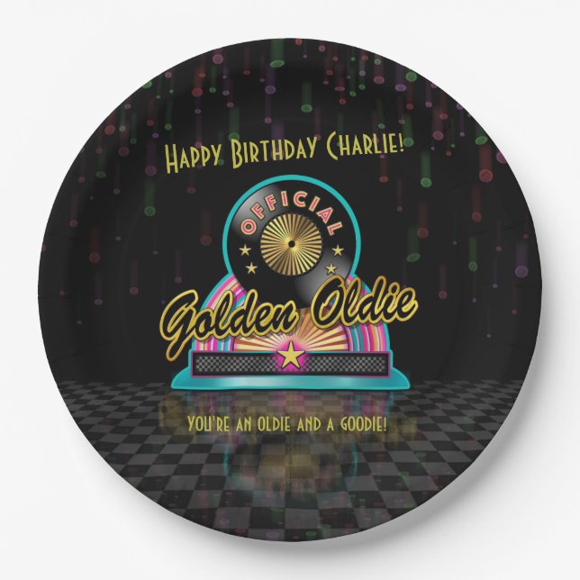 Golden Oldie Party Plate (Front)
