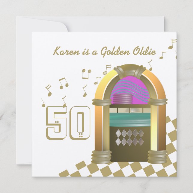 Golden Oldies Juke Box Invitation (Front)
