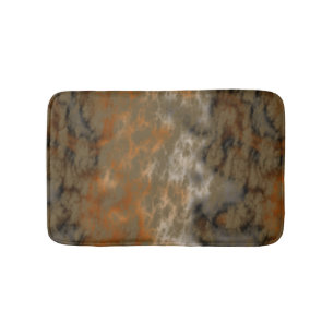Golden Olive Abstract Bath Mat