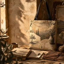 Golden Olive Grove Mediterranean Landscape Art