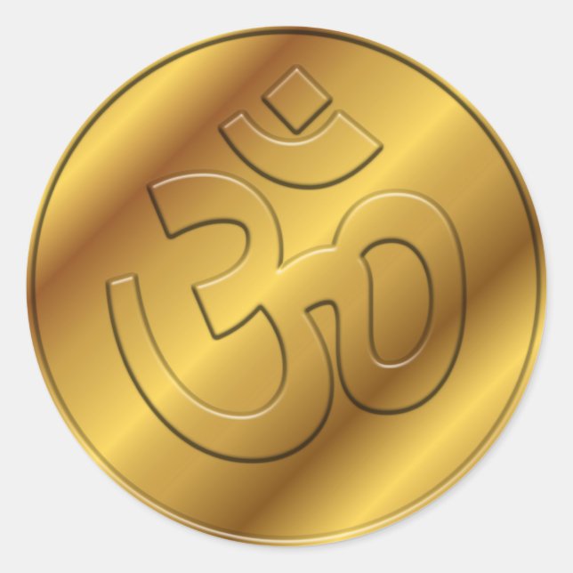 Golden Om Classic Round Sticker (Front)