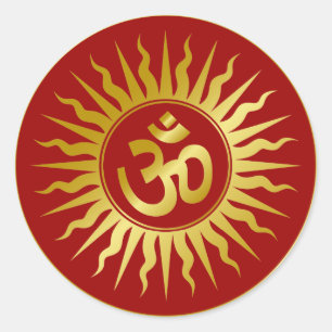 Golden Om Classic Round Sticker