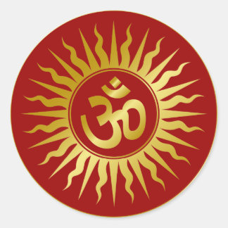 Golden Om Classic Round Sticker