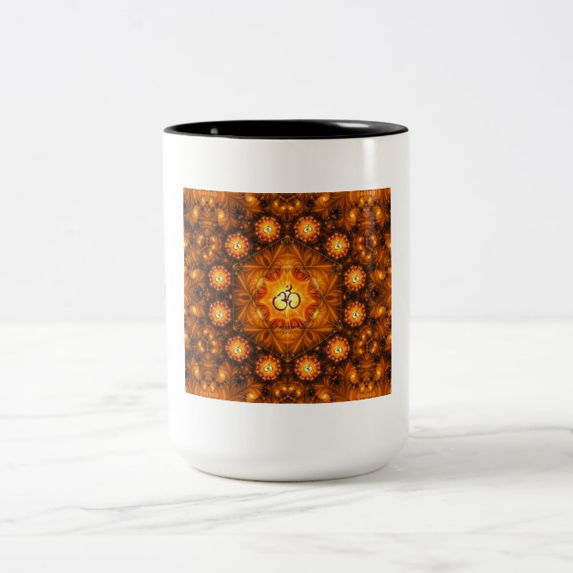 Golden Om Namaste' Two-Tone Coffee Mug (Center)
