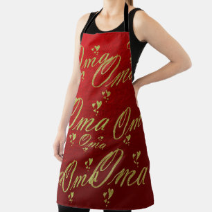 golden oma text  apron