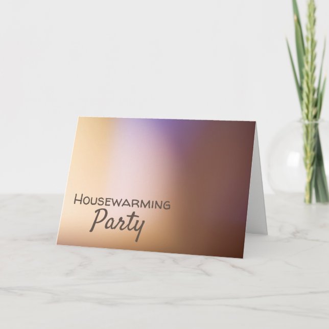 Golden Ombré, Modern Housewarming Party Invite (Front)