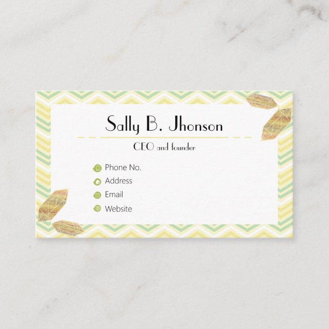 Golden Opportunity Minimalistic Elegant Business Card (Front)