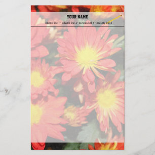 Golden,orange colour daisy flowers. stationery