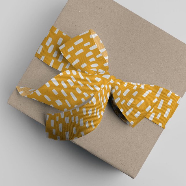 Golden Orange Dashing Grosgrain Ribbon (Golden orange dashing dots ribbon.)