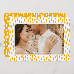 Golden Orange Dashing Photo Frame Holiday Card