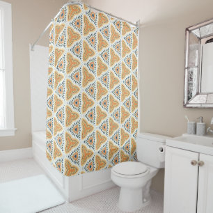 Golden Orange Geo Pattern Shower Curtain