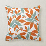 Golden Orange Green Leaf Pattern Pillow<br><div class="desc">Decorative throw pillows featuring a golden orange and green leaf pattern on both sides.</div>