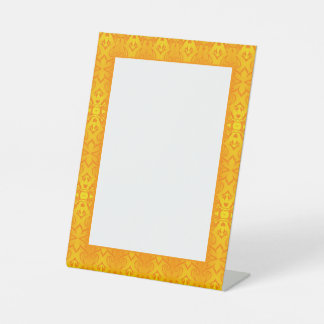 Golden Orange Moroccan Damask Pedestal Sign