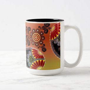 Golden Orange Paisley Pattern Coffee Mug