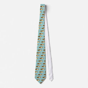 Golden Orange Platy Fish on Blue Tie