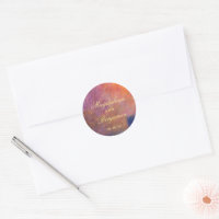 Golden Orange Purple Sunset Sky Monet Art Wedding