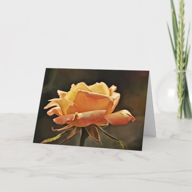 Golden Orange Rose Scripture Card Psalm 145:10 (Front)
