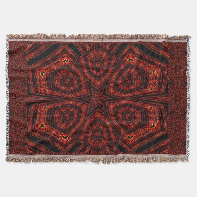 Golden Orange Star Flower Throw Blanket (Front)