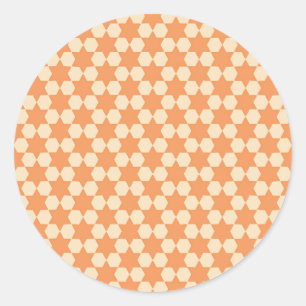 Golden/Orange Stars Pattern Classic Round Sticker