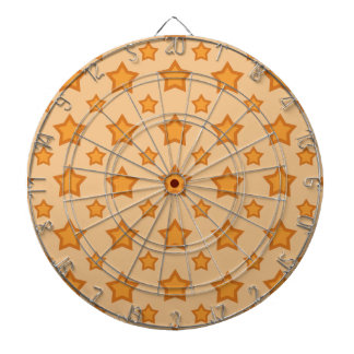 Golden Orange Stars Pattern Dartboard